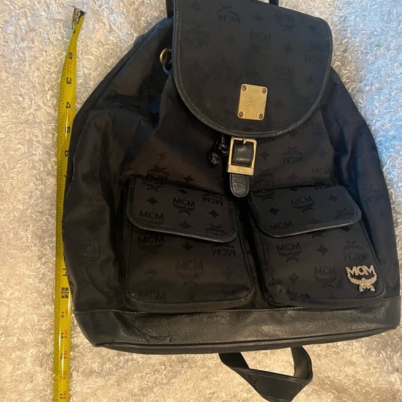 Pre Loved MCM Visetos Nylon Drawstring Backpack Black main image 11
